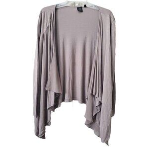 Saks Fifth Avenue Brown Draped Waterfall Open Front Cardigan Size Medium